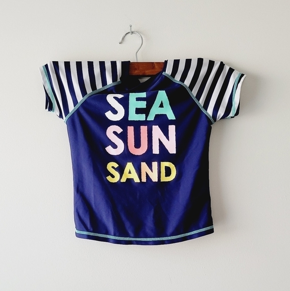 Cat& Jack swim‎ suit short sleeve top multicolor top size 6/6x - Picture 1 of 3